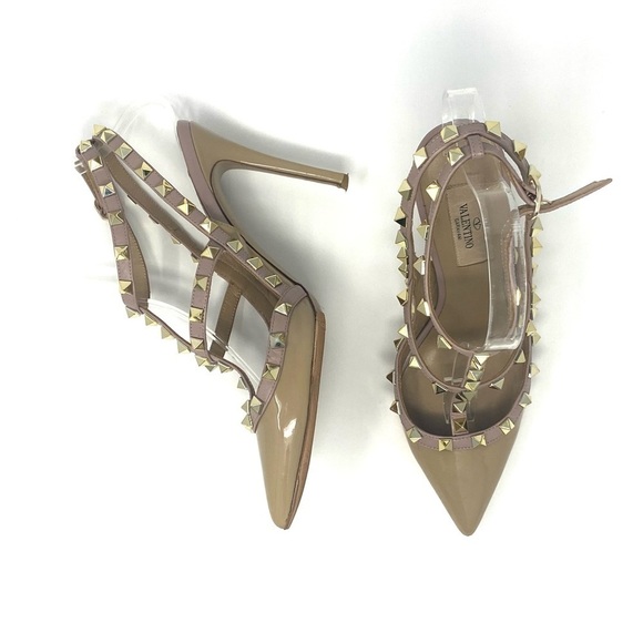 Valentino Garavani Rockstud Pumps – Beige Patent Leather, Size 39 (US 9) - Picture 3 of 16
